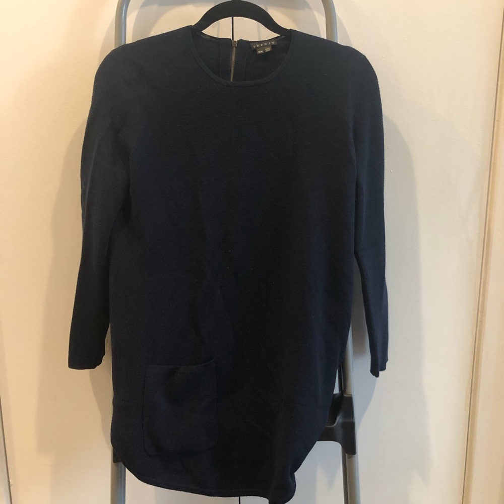 Theory wool tunic sweater with zipper
